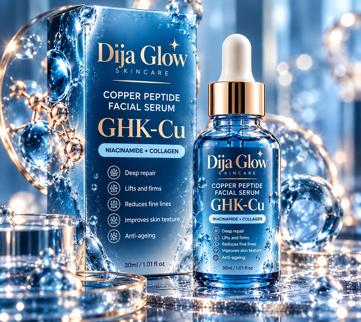 Dija Glow GHK-Cu Copper Peptide Facial Serum